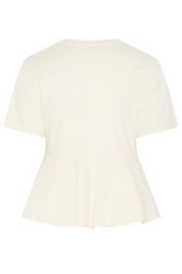 LIMITED COLLECTION Plus Size Ivory White Sporty New York Peplum Top 6
