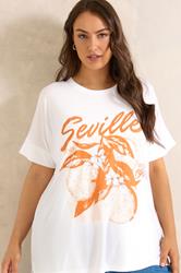 EVANS Plus Size Orange Print Modal Rich Graphic Tee | Evans 1