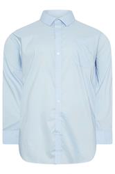 D555 Big & Tall Langarmhemd in Himmelblau mit Stretch