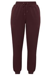 LTS Tall Women's Dark Cherry Red Cuffed Joggers | Long Tall Sally 5