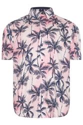 KAM Big & Tall Pink Palm Print Shirt | BadRhino 2