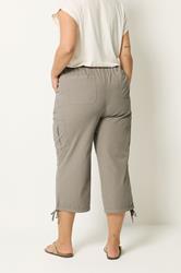 YOURS Plus Size Brown Cropped Cargo Trousers | Yours Clothing 2