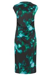 YOURS LONDON Curve Teal Blue Abstract Drape Dress