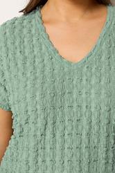 YOURS Plus Size Sage Green Bubble Textured T-Shirt | Yours Clothing 4
