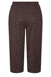 YOURS Plus Size Chocolate Brown Polka Dot Barrel Trousers | Yours Clothing 5