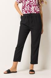 M&Co Black Linen Cropped Trousers | M&Co 3