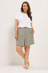 YOURS Plus Size Brown Gingham Shorts | Yours Clothing 1