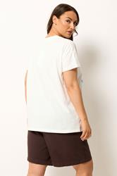 YOURS Plus Size White Embroidered Daisy T-Shirt | Yours Clothing 2