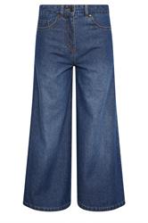 M&Co Petite Blue Midwash Palazzo Jeans | M&Co 5
