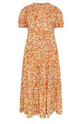 YOURS Curve Yellow Floral Summer Dress