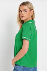 PixieGirl Petite Women's Green Contrast Trim Cotton Polo Shirt | PixieGirl 2