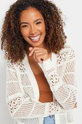 M&Co Cream Open Front Crochet Cardigan | M&Co 5