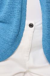 M&Co Blue Short Sleeve Tape Knit Cardigan | M&Co 4