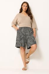 YOURS Plus Size Black Animal Shorts | Yours Clothing 1