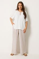 YOURS Plus Size Ivory White Balloon Sleeve Blouse |  Yours Clothing 1