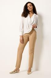 M&Co Natural Brown Pintuck Tailored Trousers | M&Co 1