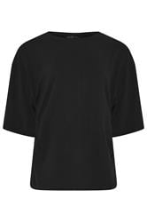 LIMITED COLLECTION Plus Size Black Cinched Waist T-shirt | Yours Clothing 5