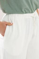 LTS Tall Women's White Wide Leg Linen Trousers | Long Tall Sally 4