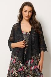 YOURS Plus Size Black Waterfall Cardigan | Yours Clothing 3