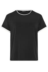 YOURS Curve zwart premium ringer T-shirt