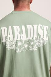 BadRhino Big & Tall Green Extra Long 'Paradise' Graphic T-Shirt 4