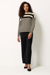 M&Co Natural Brown and Black Striped Jumper | M&Co 1