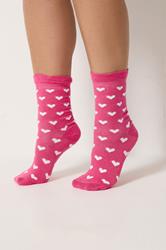 YOURSET 5 PACK Plus Size Pink & Grey Polka Dot Ankle Socks | Yours Clothing 2