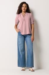M&Co Pink Pastel Tie Neck Frill Sleeve Blouse | M&Co 2