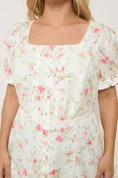 YOURS Plus Size White Inky Floral Milkmaid Blouse | Yours Clothing 4