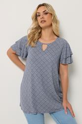 YOURS Plus Size Paisley Short Sleeve Top | Yours Clothing 3