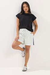 PixieGirl Petite Women's Grey Marl Side Stripe Shorts | PixieGirl 1