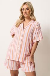 YOURS Plus Size Orange Textured Stripe Shirt | Yours Clothing 3