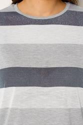 Yours Plus Size Grey Metallic Stripe T-Shirt | Yours Clothing 4