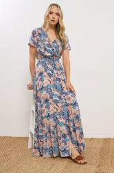 LTS Tall Women's Navy Blue Floral Button Maxi Dress | Long Tall Sally 2