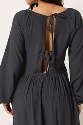PixieGirl Petite Women's Black Woven Tie Back Smock Dress | PixieGirl 5