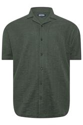 BadRhino Big & Tall Green Textured Revere Shirt