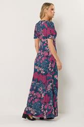LTS Tall Women's Teal Blue Floral Twist Front Maxi Dress | Long Tall Sally 2