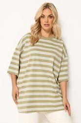 YOURS Plus Size Natural Brown & Cream Boxy T-Shirt | Yours Clothing 3