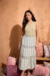 M&Co Petite White Aztec Tiered Maxi Skirt | M&Co 3