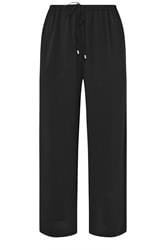 EVANS Curve Black Tie Waist Wide Leg Trousers