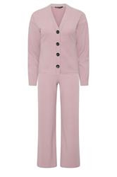 PixieGirl Petite Set Pink Ribbed Top & Trousers