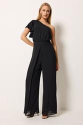 STAR Black Wide Leg Corsage Jumpsuit | StarByJM 3
