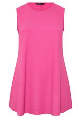 YOURS Plus Size Pink Soft Touch Ribbed Swing Top | Yours Clothing 5