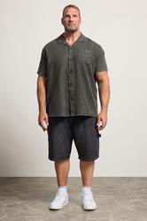 BadRhino Big & Tall Grey Acid Wash Cotton Shirt | BadRhino 2