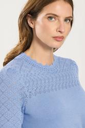 M&Co Blue Pointelle Sleeve Jumper | M&Co 4