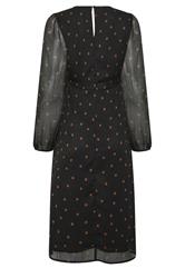 M&Co Black Spot Print Long Sleeve Chiffon Dress | M&Co 6