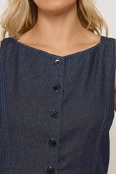 YOURS Plus Size Indigo Blue Denim Waistcoat | Yours Clothing 4