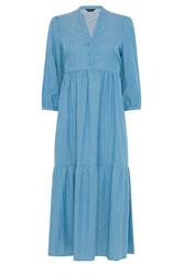 M&Co Blue Fine Stripe Tiered Maxi Dress