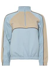 PixieGirl Petite Women's Blue & Brown Colourblock Quarter Zip Sweatshirt | PixieGirl 1