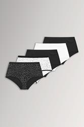 YOURSET 5 PACK Plus Size Black Ditsy Butterfly High Waisted Full Briefs | Yours Clothing 3